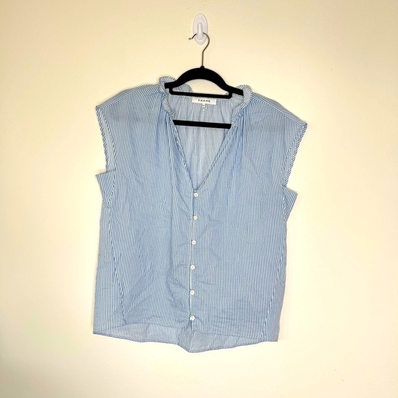 Frame Striped Button-Up Blouse S Small - Picture 1 of 8